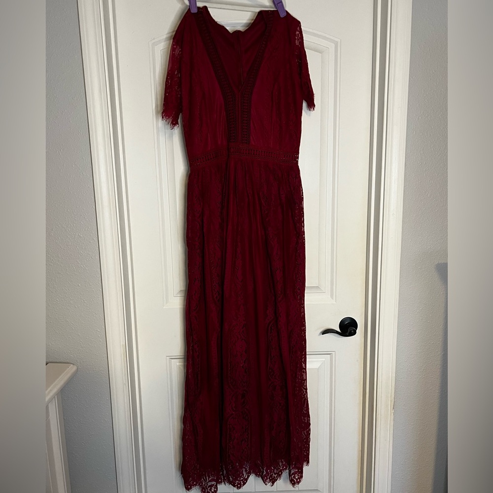 Elegant Red Lace Dress